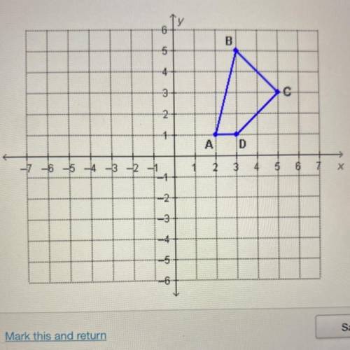 Which choice shows the coordinates of C' if the trapezoid is reflected across the y-axis?

1. (-5,