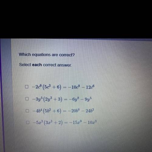 Which equations are correct
