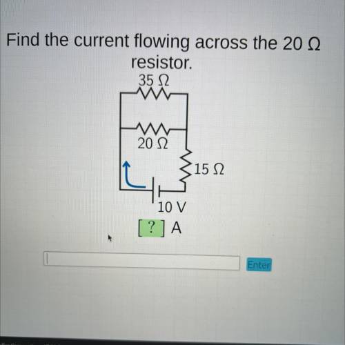 Find the current flowing across the 20 ohm
resistor.
No links please