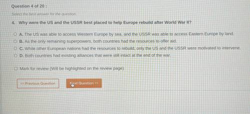 Why were the US and the USSR best placed to help Europe rebuild after World War ll