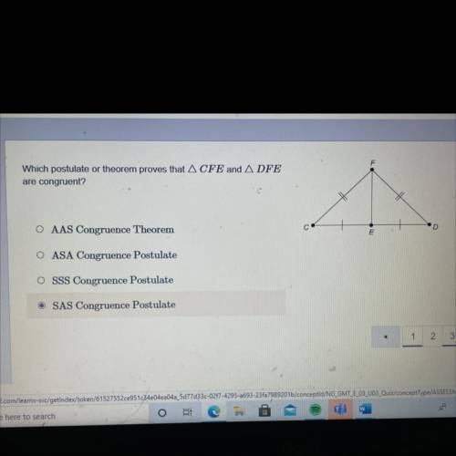 Which postulate or theorem proves that CFE AND DFE are congruent
