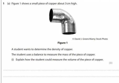 Volume of copper, figure out the density please help urgent