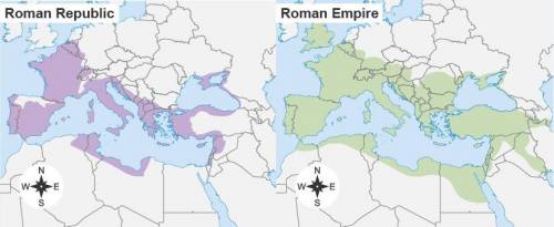 No links please! Brainliest to first correct answer!

The maps show the development of the Roman E