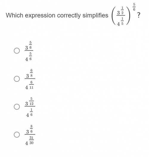 Which expression correctly simplifies ... (see photo)