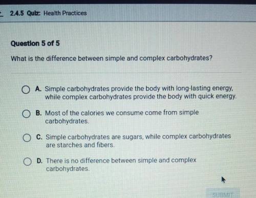 What are the difference between simple and complex carbohydratesplease help