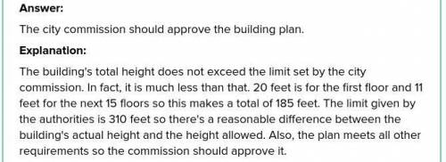 37. Reason A city planning commission must determine whether to approve the construction of a new bu