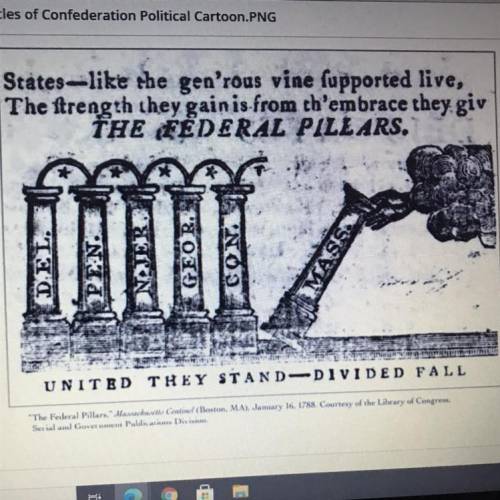 What message does the political cartoon from 1788 send regarding the Articles of Confederation? Use