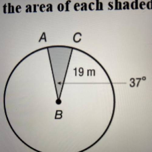 Find the area of the shaded sector