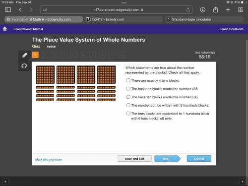 Which statements are true about the number represented by the blocks? Check all that apply.

There