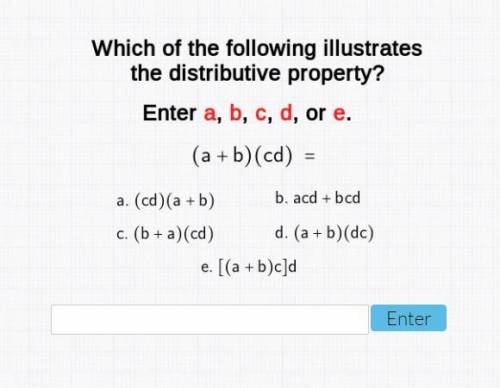 Which of the following illustrates the distributive property?