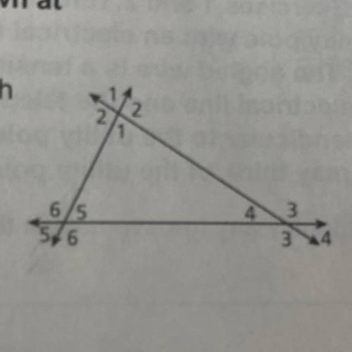 What is the sum of the angles labeled 5 and 6? Explain how you know.
