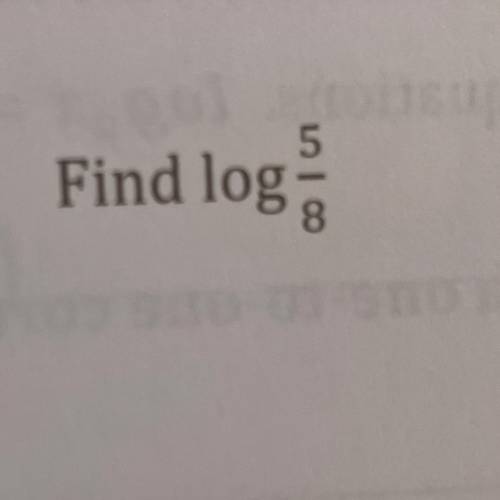 I need to find the logarithm