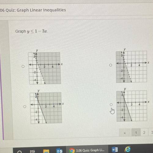 Graph y < 1 -3x. Help quickly