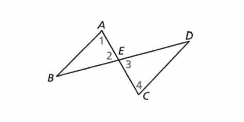 Given: Angle 1 is congruent to Angle 2, and angle 3 is congruent to angle 4

Prove: Segment AB is