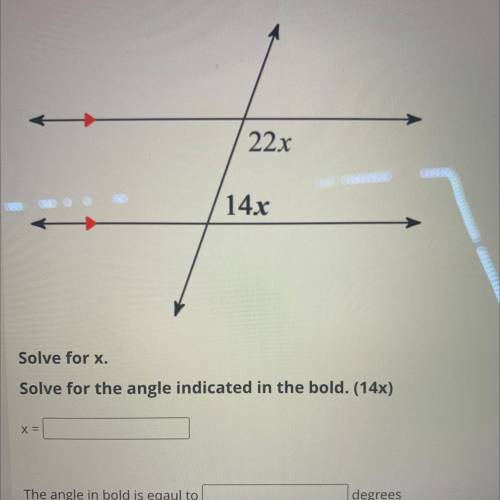 X=??
The angle and bold is equal to= ??