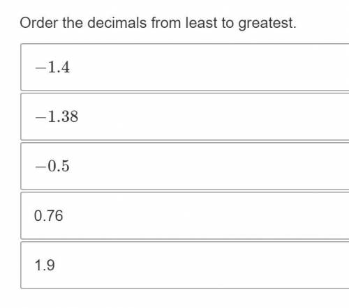 Order the decimals least to greatest
