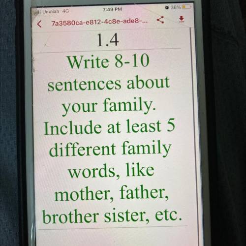 5 sentences about family