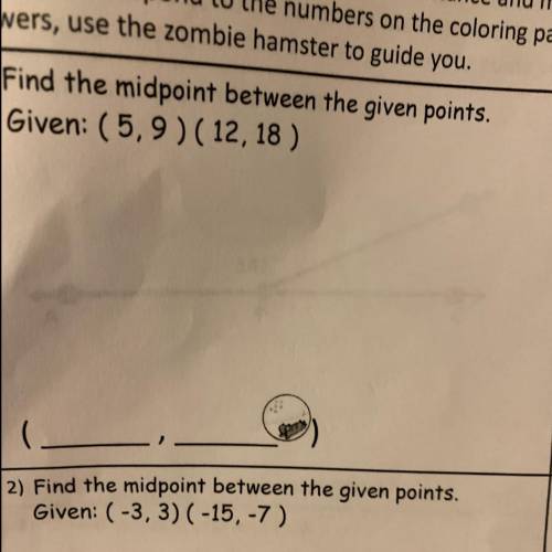 Find the midpoint between the given points