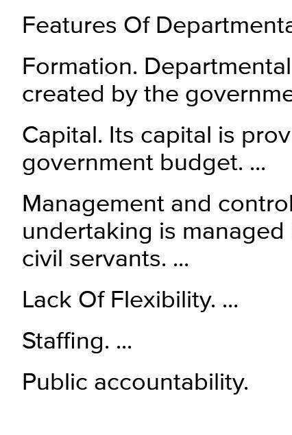 1.) Describe any four features of Departmental Organisation.

 
2.) Explain any four merits of Depar