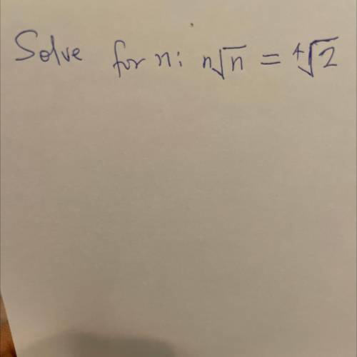 Solve for n. With explanation and workings