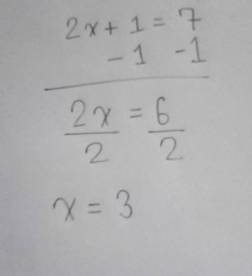 Pls answer 2x+1=7 it would really help