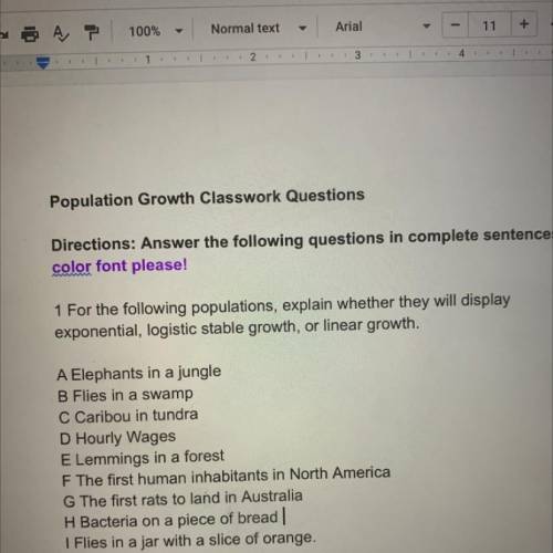 I need help finding if they’re exponential, logistic stable or linear growth