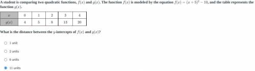 WILL GIVE BRAINLIEST A student is comparing two quadratic functions,

f
(
x
)
and 
g
(
x
)
. The f