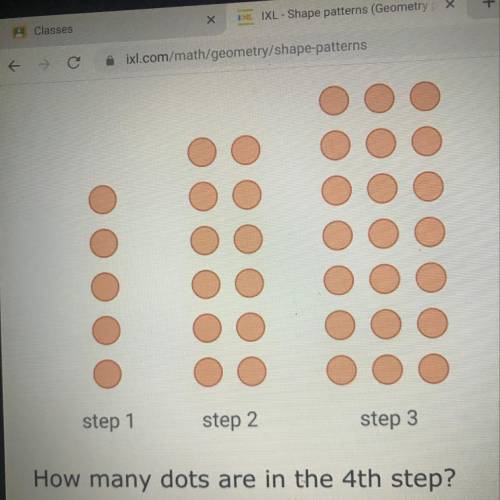 How many dots are in the 4th step?