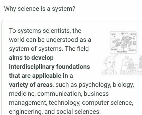 Explain how science is a system