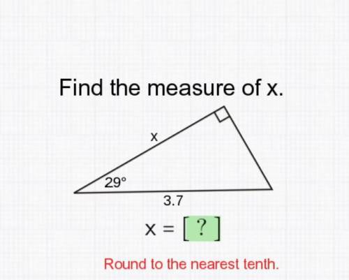 Find the measure of x