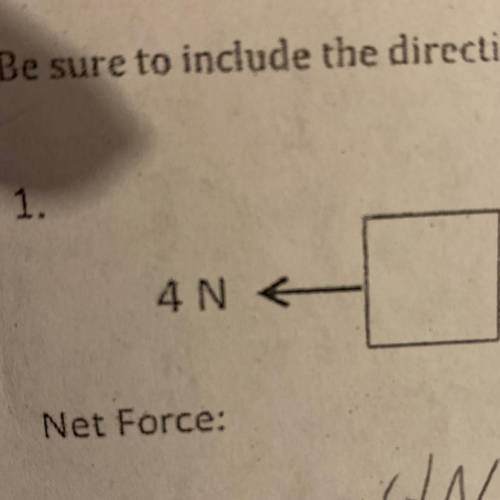 Be sure to include the direction of the net force left or right