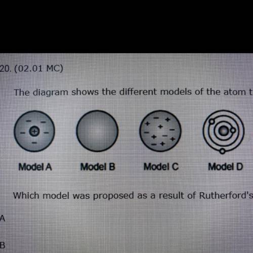 Which model was proposed as a result of Rutherford's scattering experiment where positive particles
