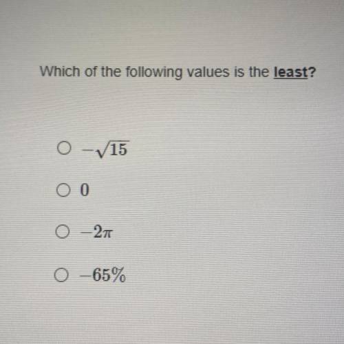 Which of the following values is the least?