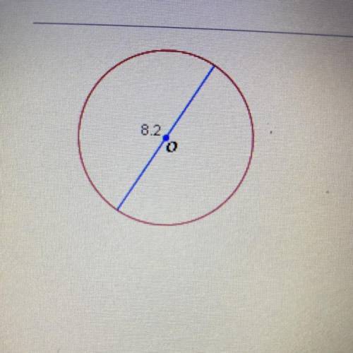 The blue segment below is a diameter of © O. What is the length of the radius
of the circle?