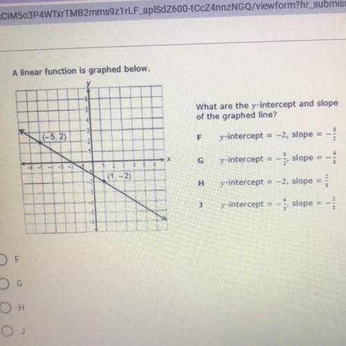 Question: why are the y-intercept and slope of the graphed line? I need help asap thanks! It’s for