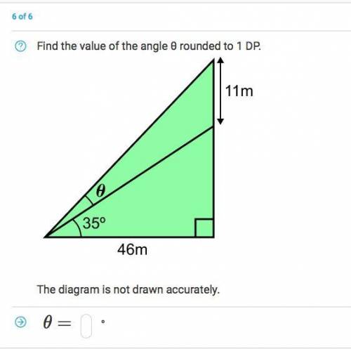 Find the value of the angle θ rounded to 1 DP.