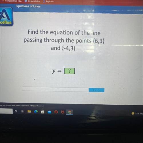 Equation of lines find the equation of the line passing through the points