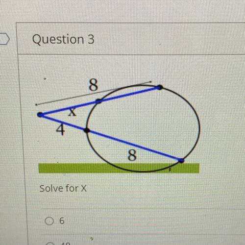 Solve for x
6
48
4
2