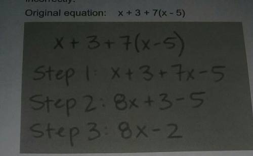 WILL GIVE BRAINLIST what step did this student do wrong? circle the step in solving for x that was