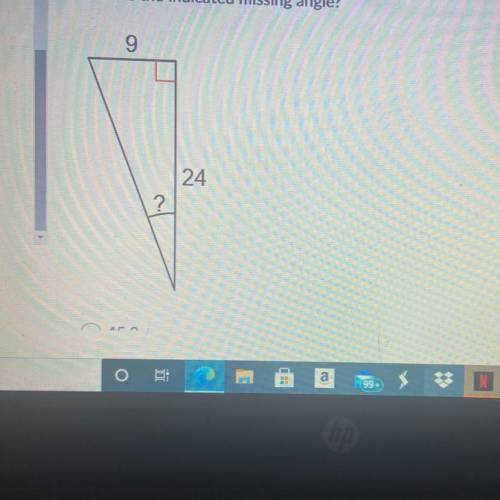 What is the indicated missing angle?