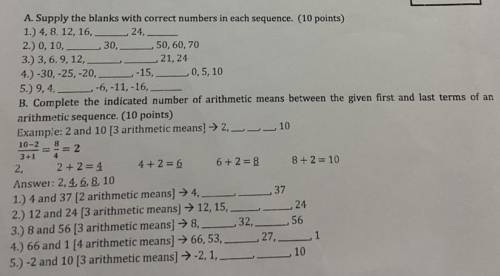 Arithmetic sequence pls help