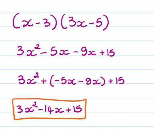 What is (x-3)(3x-5) can you help