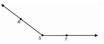 What is the correct name for the angle shown?

Line segments R S and S T combine to form an angle.