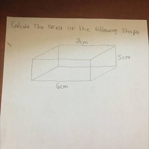 Calculate the area of the following shape