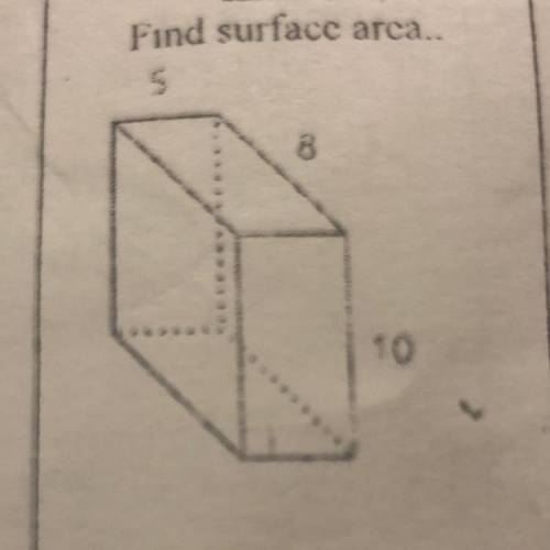 Find the surface area 5 8 10