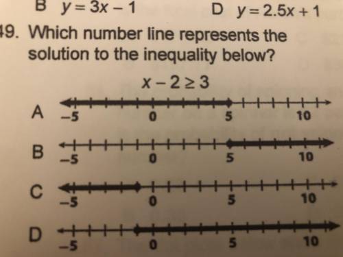 Which number line represents the solution to the inequality below? *PLEASE ANSWER AND SHOW ALL WORK