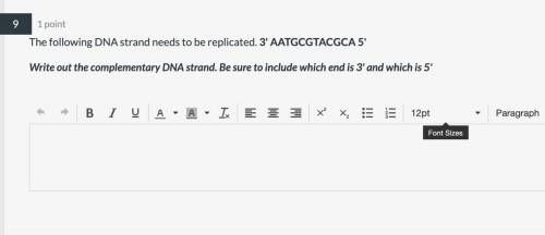 The following DNA strand needs to be replicated: 3’ AATGCGTACGCA 5’

Write out the complimentary D