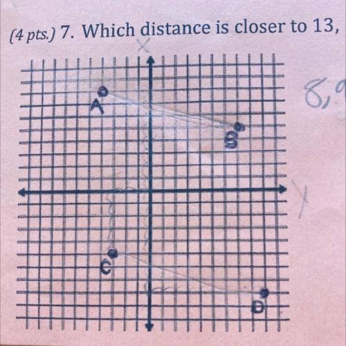 Which distance is closer to 13 AB or CD