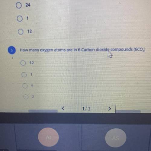 PLEASE LHELP

How many oxygen atoms are in 6 Carbon dioxide compounds (6co2)
Number 5
PLEASEE HELP