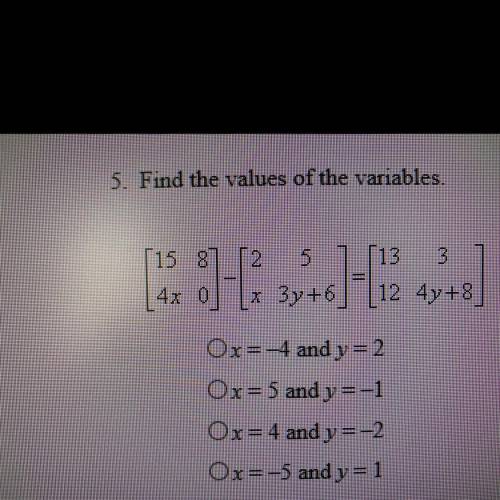 5.Find the value of the variables